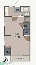ハイツ下小出 1Kの間取図画像