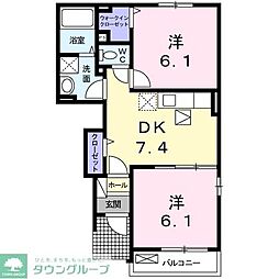 フランカーサ1 2DKの間取図画像