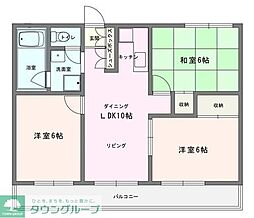 クリオン日の出ハイツ 3LDKの間取図画像