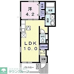 クレア・メゾン 1階1LDKの間取り