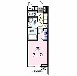 ブックフィールド2 1Kの間取図画像