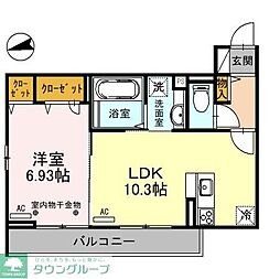 セッティエーム高崎Ａ 3階1LDKの間取り