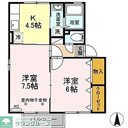 レフィナード 2Kの間取図画像