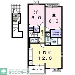グラン・ソレイユ1 2LDKの間取図画像