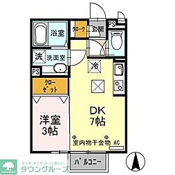 ISHIKAWAHILLS7 1DKの間取図画像