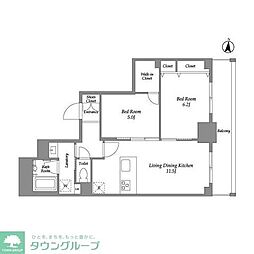 CLASSEUM高崎 2LDKの間取図画像