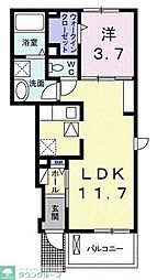 クレメント　ヴィラ　II 1階1LDKの間取り