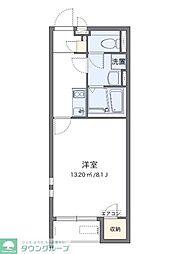 クレイノ青空 1階1Kの間取り