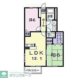 スターアリスI 1階2LDKの間取り