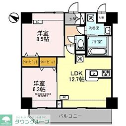グラン・ルポ高崎 6階2LDKの間取り
