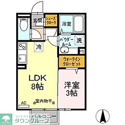 トレス・カーサ 2階1LDKの間取り