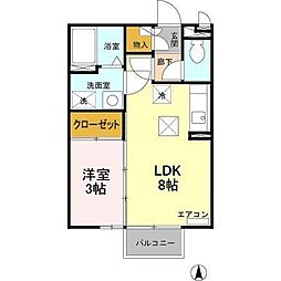 トアロード 1階1LDKの間取り
