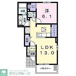 アルドール　III 1階1LDKの間取り