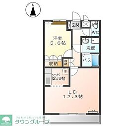 スカイヒルズ　Ｃ 1階1LDKの間取り