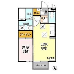 トアロード 1階1LDKの間取り