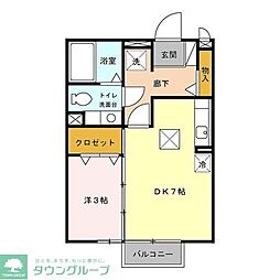 湘南新宿ライン高海 高崎駅 徒歩26分の賃貸アパート 1階1DKの間取り