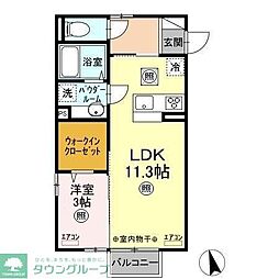 MNハウス和田多中　Ｂ 1階1LDKの間取り