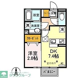 ＬａＬａ Ｔ・Ｍ 1階1DKの間取り