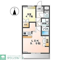 フェリシティ 2階1LDKの間取り