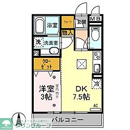 エタルナ倉賀野 1階1DKの間取り