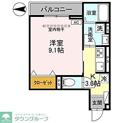 ＡＫコンフォルト高崎栄町 3階1Kの間取り