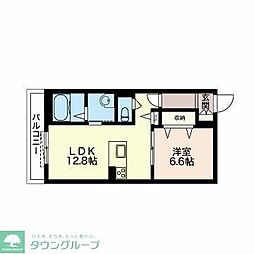 ＡＸＩＳ 2階1LDKの間取り