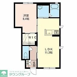 グランレーヴ　Ｉ 1階1LDKの間取り