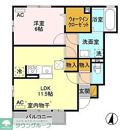 リノ　Ｂ 1階1LDKの間取り