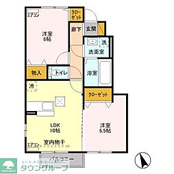 コンフォート　Ａ 1階2LDKの間取り