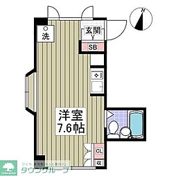 本町ヒルズ 4階ワンルームの間取り