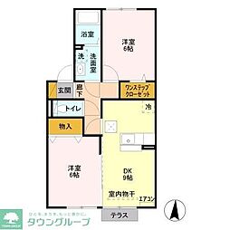 ファミールＫ・Ｓ　II 1階2DKの間取り