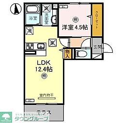 オットアルベリ 1階1LDKの間取り