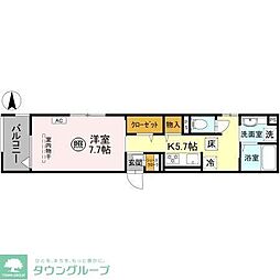 La Maison 表町 1階1Kの間取り