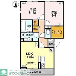 ＥＩＪＵ ＨＯＵＳＥ II 2階2LDKの間取り