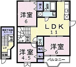 ソレアード　II 2階3LDKの間取り
