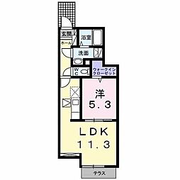 アーバンシティ　II 1階1LDKの間取り