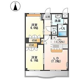 コンフォート　レジデンス 1階2LDKの間取り