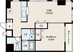 メゾンドール大町 1LDKの間取図画像