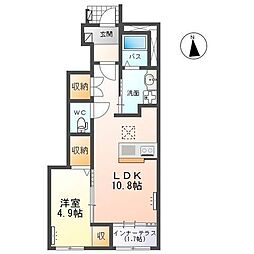 トータスV 1階1LDKの間取り
