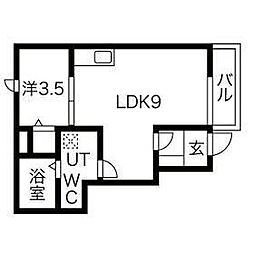 セレスト泉中央2 1LDKの間取図画像