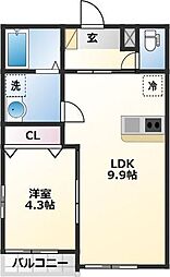 Gran Premiere一本杉(一本杉A棟) 1LDKの間取図画像