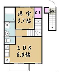 エクシリア東仙台2 1LDKの間取図画像