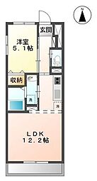 エトワール　Ｍ 4階1LDKの間取り