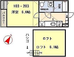フォレスタ 1Kの間取図画像