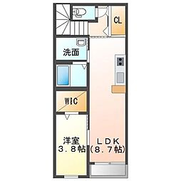 LEAD東仙台 1LDKの間取図画像