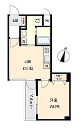 KDXレジデンス一番町 1LDKの間取図画像