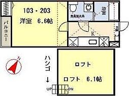 フォレスタ 1Kの間取図画像