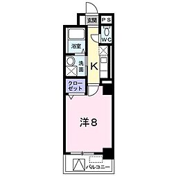 フェリーチェプレッソ北目町 1Kの間取図画像