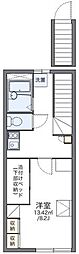 レオパレス安田2 1Kの間取図画像
