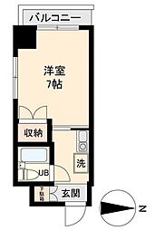 アソルティ東二番丁 ワンルームの間取図画像